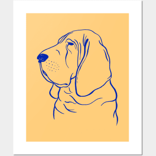 Bloodhound (Yellow Orange and Blue) Posters and Art